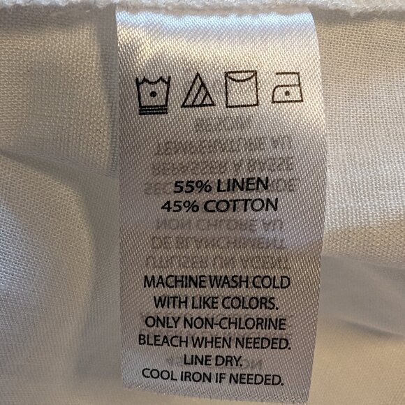 SAKS FIFTH AVENUE Linen Blend top blouse shirt SIZE M Squareneck Exclusivity NWT - Picture 12 of 13